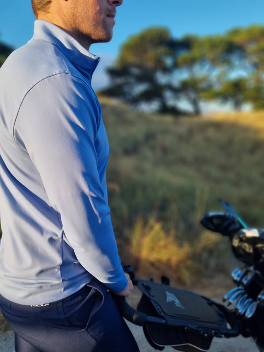 Mid Layer Q-Zip Pullover - Light Blue